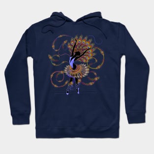 Ballerina Surreal Dancer Peacock Feathers Hoodie